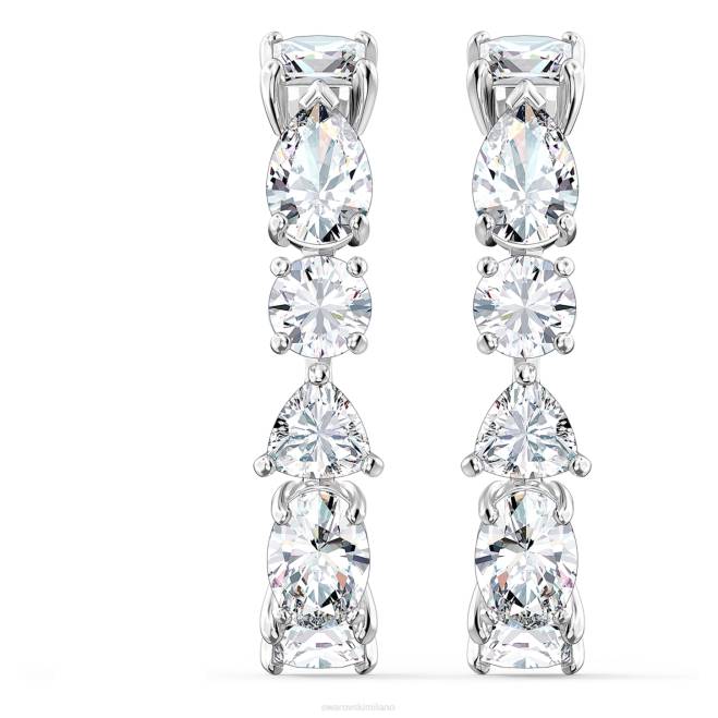 Swarovski DV4B965 gioielleria tagli misti, bianchi, rodiati polsini auricolari deluxe da tennis