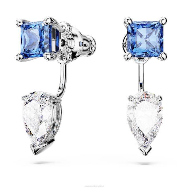 Swarovski DV4B969 gioielleria tagli misti, staccabili, blu, rodiati giacche con orecchini mesmera
