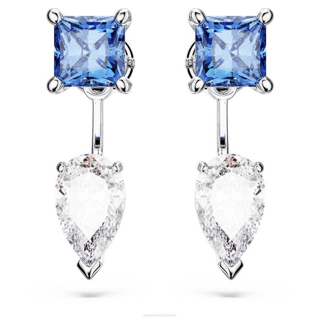 Swarovski DV4B969 gioielleria tagli misti, staccabili, blu, rodiati giacche con orecchini mesmera