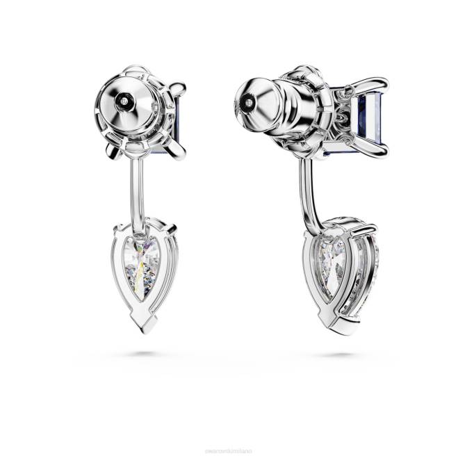 Swarovski DV4B969 gioielleria tagli misti, staccabili, blu, rodiati giacche con orecchini mesmera