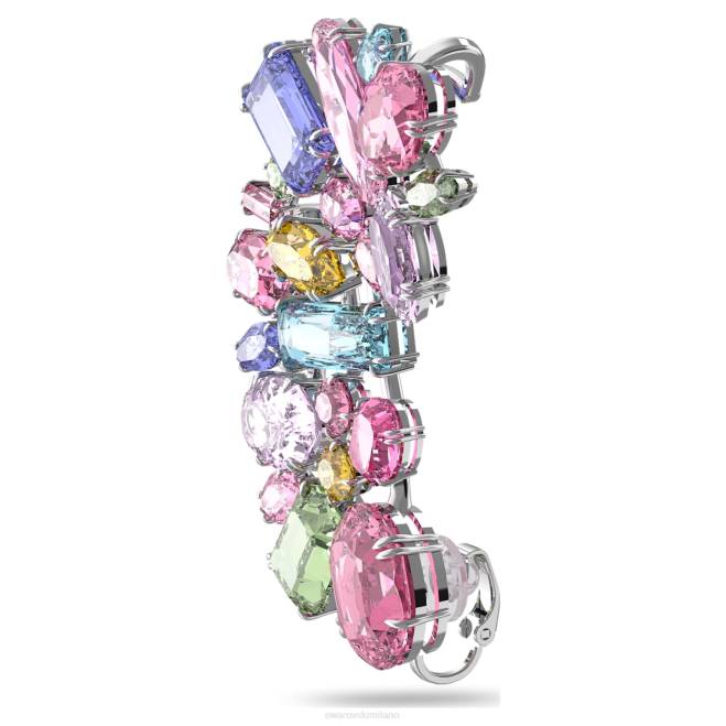 Swarovski DV4B971 gioielleria cristalli singoli, oversize, multicolori, placcati rodio polsino dell'orecchio gema