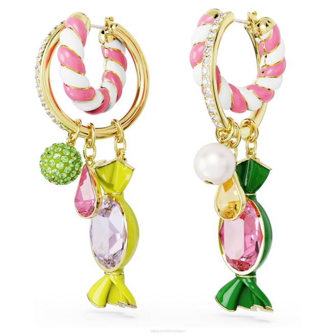 Swarovski DV4B850 gioielleria caramelle, multicolore, placcato color oro orecchini a cerchio dulcis