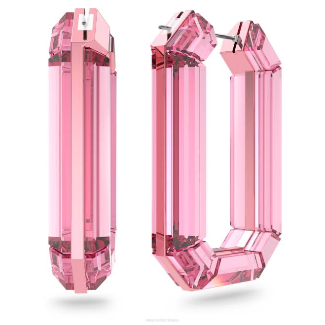Swarovski DV4B869 gioielleria dichiarazione, forma ottagonale, rosa orecchini a cerchio lucenti
