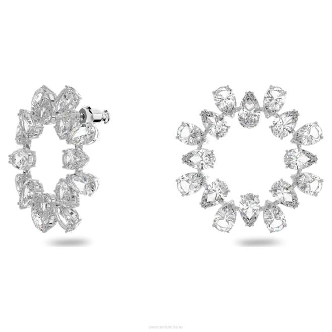 Swarovski DV4B875 gioielleria taglio a pera, bianco, placcato rodio orecchini a cerchio millenari