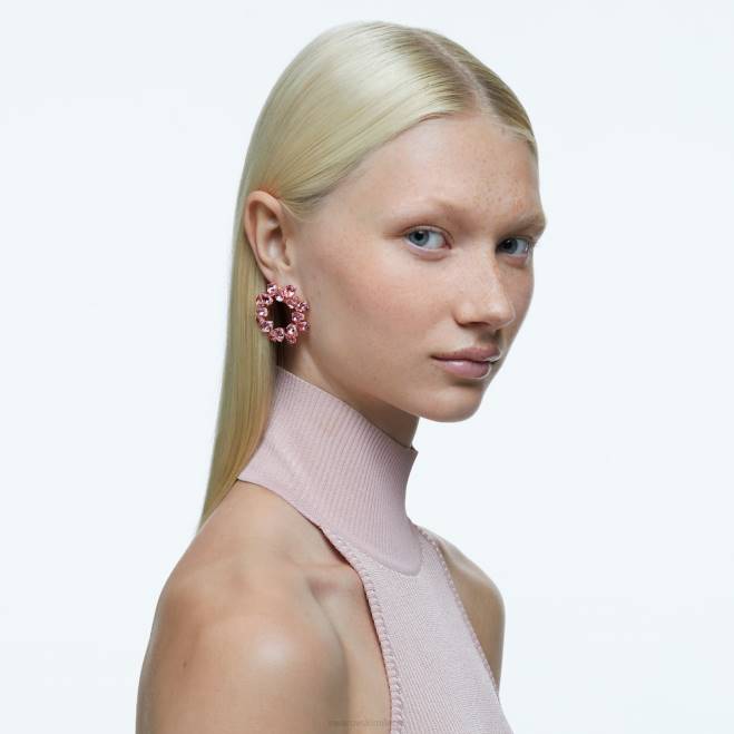Swarovski DV4B876 gioielleria taglio a pera, rosa, placcato tonalità oro rosa orecchini a cerchio millenari