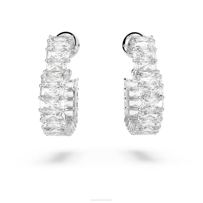 Swarovski DV4B878 gioielleria cuore, bianco, placcato rodio orecchini a cerchio Matrix