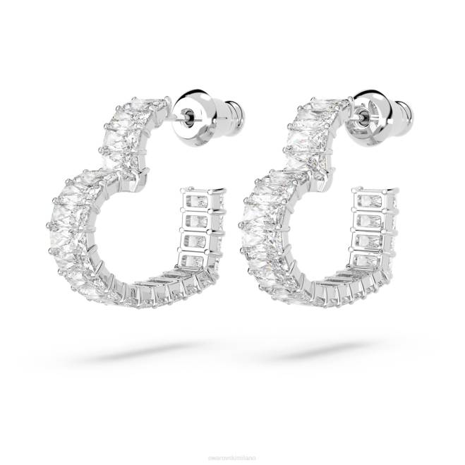 Swarovski DV4B878 gioielleria cuore, bianco, placcato rodio orecchini a cerchio Matrix