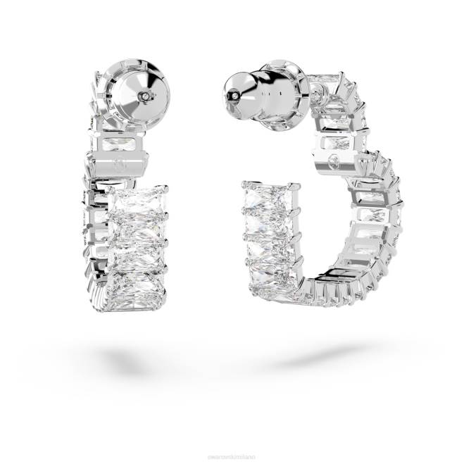 Swarovski DV4B878 gioielleria cuore, bianco, placcato rodio orecchini a cerchio Matrix