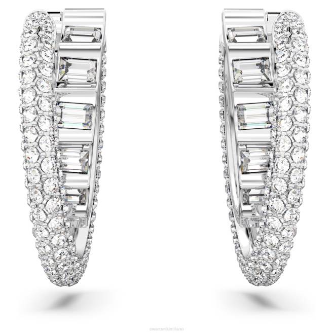 Swarovski DV4B879 gioielleria tagli misti, bianchi, rodiati orecchini a cerchio rota