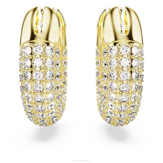 Swarovski DV4B884 gioielleria bianco, placcato color oro orecchini a cerchio dextera