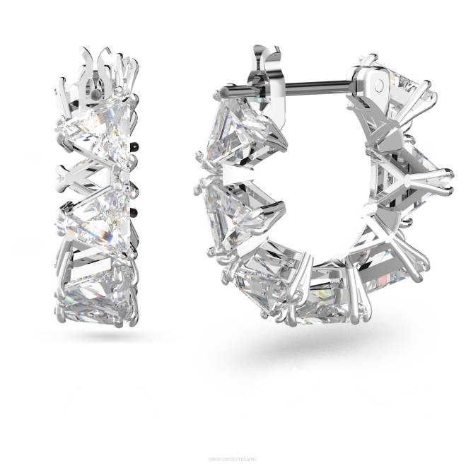 Swarovski DV4B887 gioielleria taglio a triangolo, bianco, placcato rodio orecchini a cerchio di ortice