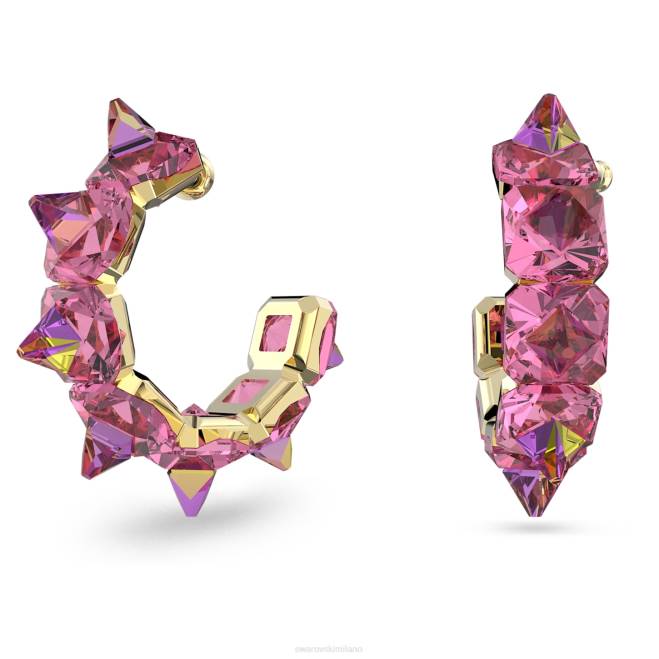 Swarovski DV4B890 gioielleria taglio piramidale, rosa, placcato color oro orecchini a cerchio di ortice