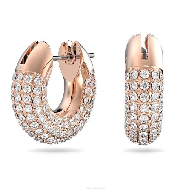 Swarovski DV4B901 gioielleria bianco, placcato color oro rosa orecchini a cerchio dextera