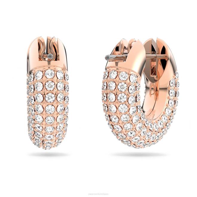 Swarovski DV4B901 gioielleria bianco, placcato color oro rosa orecchini a cerchio dextera