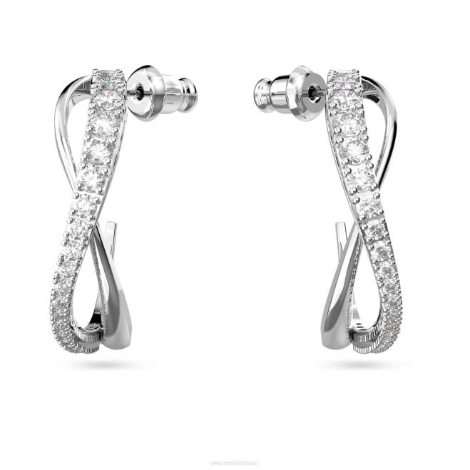 Swarovski DV4B904 gioielleria bianco, rodiato orecchini a cerchio intrecciati