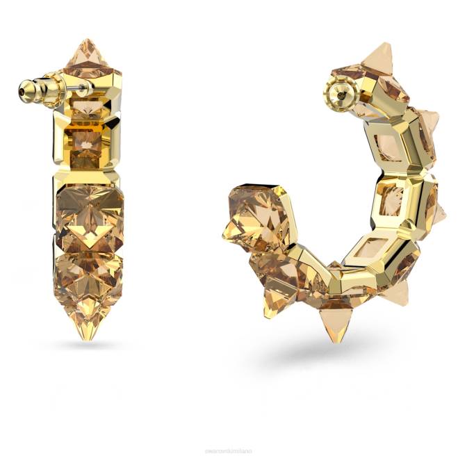 Swarovski DV4B905 gioielleria taglio piramidale, tono oro, placcato oro orecchini a cerchio di ortice