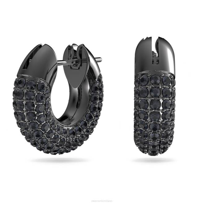 Swarovski DV4B920 gioielleria nero, placcato rutenio orecchini a cerchio dextera