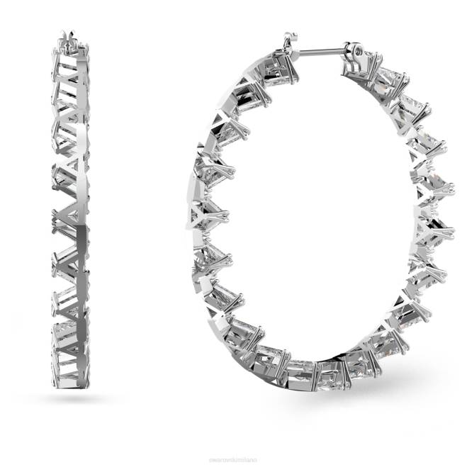 Swarovski DV4B931 gioielleria taglio a triangolo, bianco, placcato rodio orecchini a cerchio di ortice