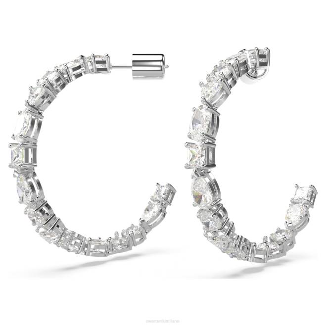 Swarovski DV4B932 gioielleria tagli misti, bianchi, rodiati orecchini a cerchio mesmera