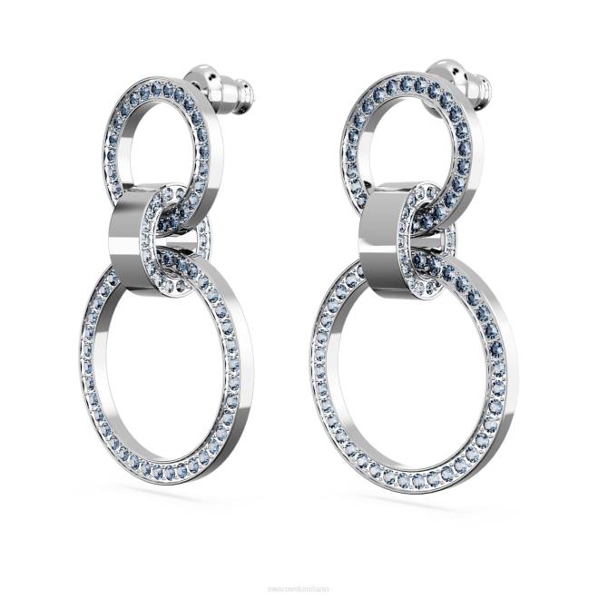 Swarovski DV4B933 gioielleria blu, rodiato orecchini a cerchio vuoti
