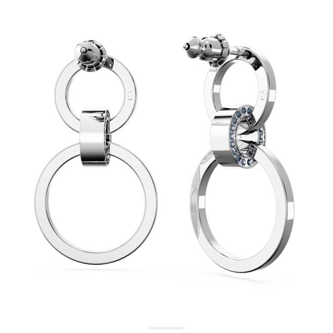Swarovski DV4B933 gioielleria blu, rodiato orecchini a cerchio vuoti