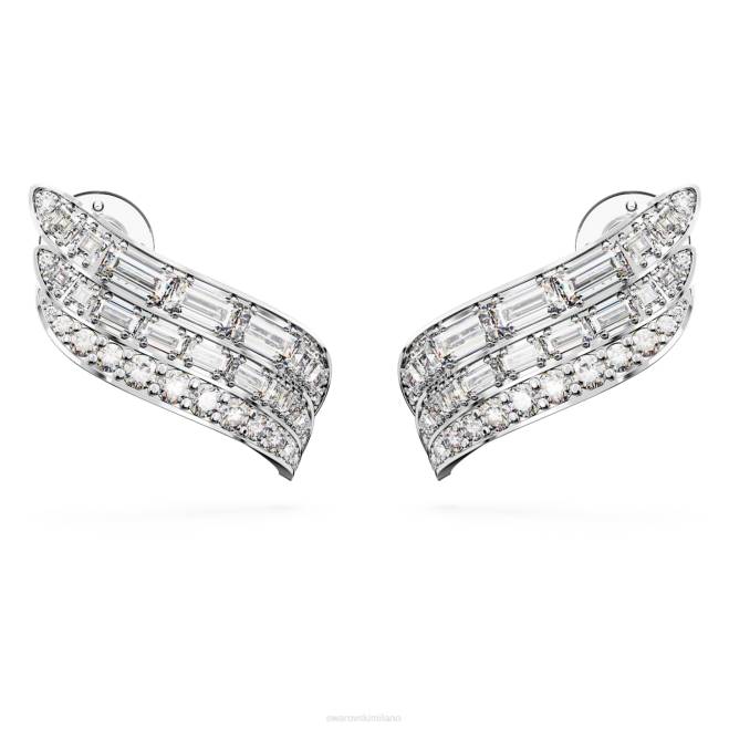 Swarovski DV4B973 gioielleria Zirconia carbonica neutra, tagli misti, bianca, rodiata orecchini di iperbole