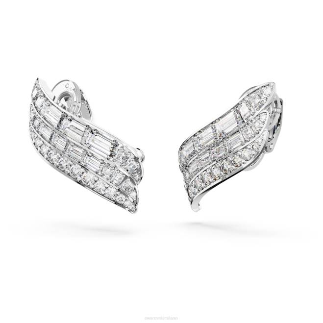 Swarovski DV4B973 gioielleria Zirconia carbonica neutra, tagli misti, bianca, rodiata orecchini di iperbole