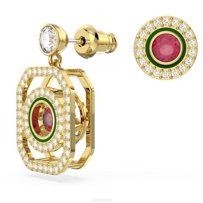 Swarovski DV4B718 gioielleria design asimmetrico, multicolore, placcato color oro orecchini pendenti alea