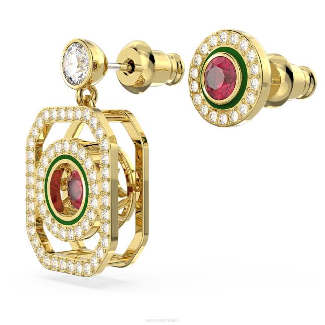 Swarovski DV4B718 gioielleria design asimmetrico, multicolore, placcato color oro orecchini pendenti alea