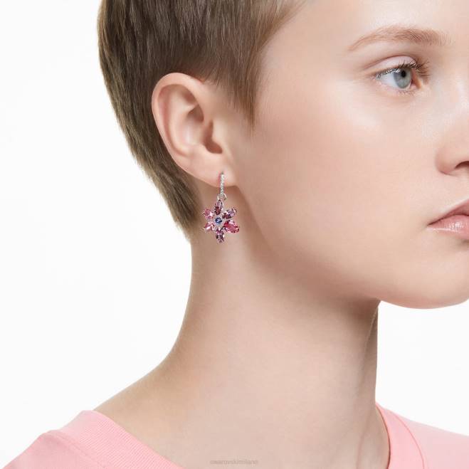Swarovski DV4B754 gioielleria tagli misti, fiore, rosa, rodiato orecchini pendenti gema