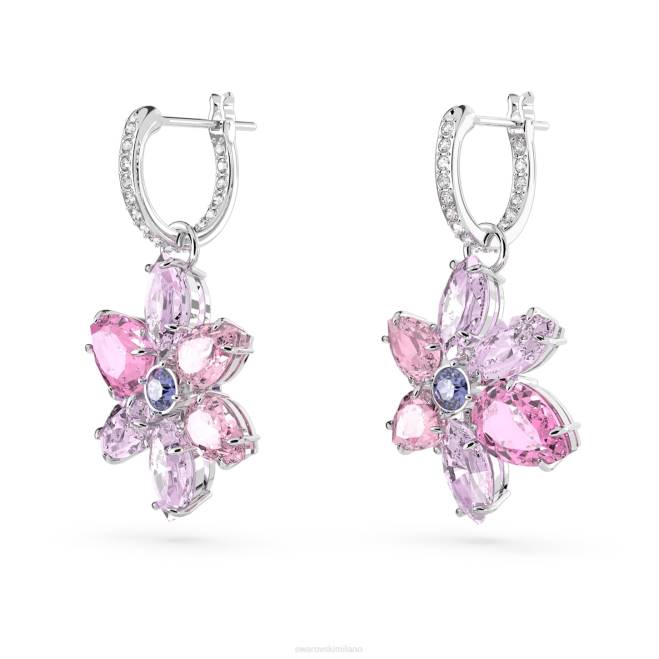 Swarovski DV4B754 gioielleria tagli misti, fiore, rosa, rodiato orecchini pendenti gema