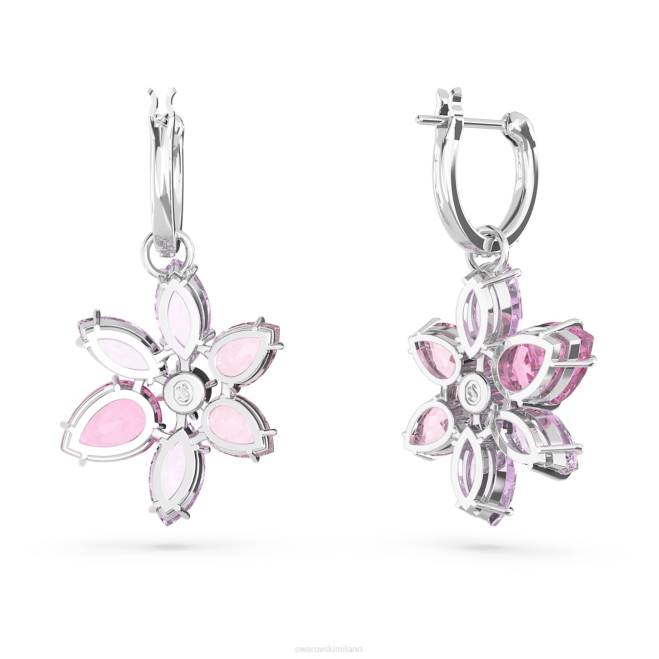 Swarovski DV4B754 gioielleria tagli misti, fiore, rosa, rodiato orecchini pendenti gema