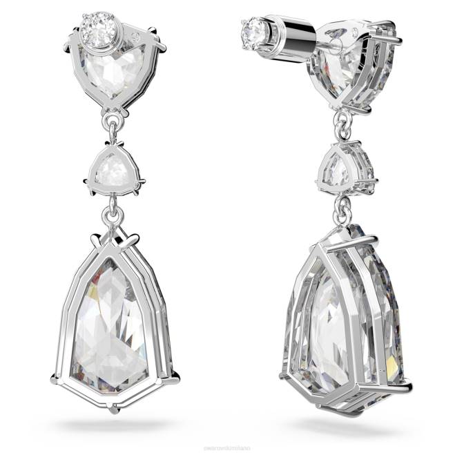 Swarovski DV4B755 gioielleria tagli misti, bianchi, rodiati orecchini pendenti mesmera