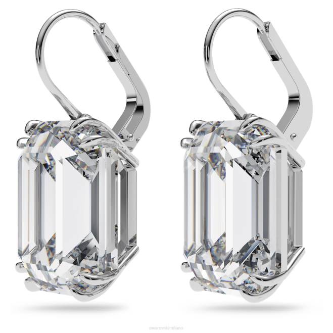 Swarovski DV4B759 gioielleria taglio ottagonale, bianco, placcato rodio orecchini pendenti millenari