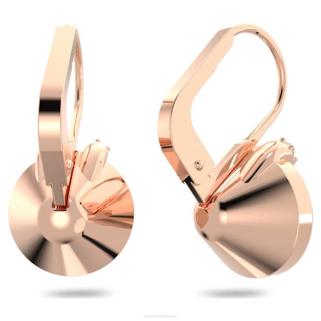 Swarovski DV4B761 gioielleria taglio rotondo, rosa, placcato tonalità oro rosa Orecchini pendenti Bella V