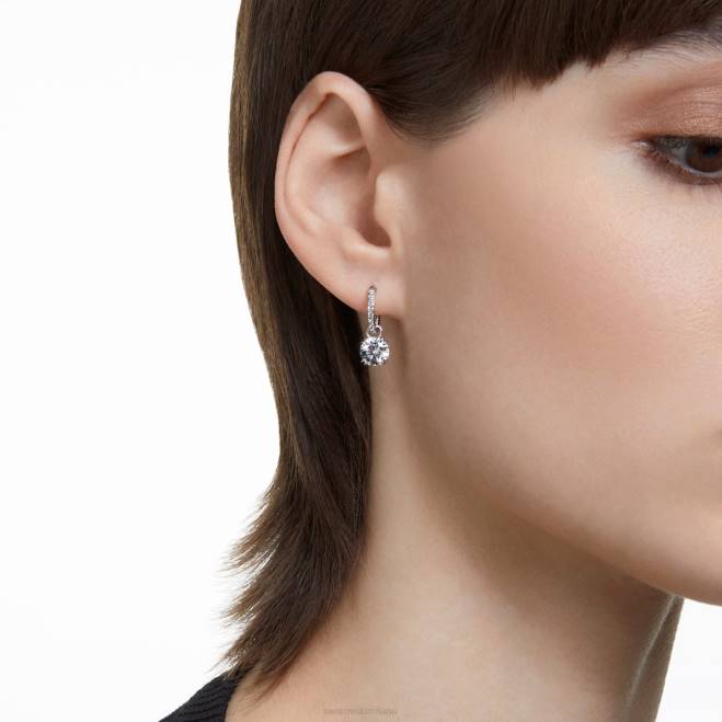 Swarovski DV4B765 gioielleria taglio rotondo, bianco, placcato rodio orecchini pendenti costellazione