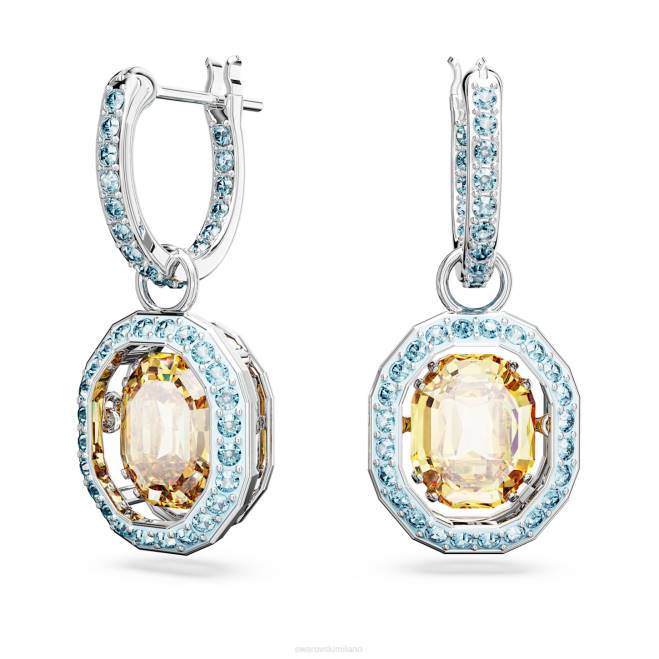 Swarovski DV4B767 gioielleria taglio ottagonale, multicolore, placcato rodio orecchini pendenti cromati
