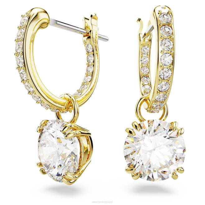 Swarovski DV4B771 gioielleria taglio rotondo, bianco, placcato oro orecchini pendenti costellazione