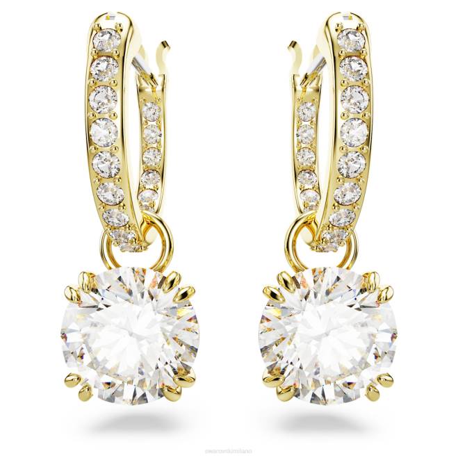Swarovski DV4B771 gioielleria taglio rotondo, bianco, placcato oro orecchini pendenti costellazione