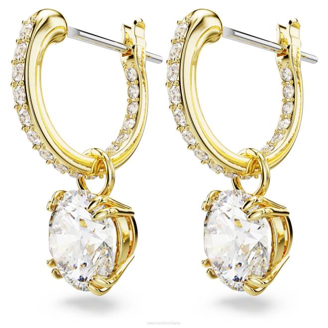 Swarovski DV4B771 gioielleria taglio rotondo, bianco, placcato oro orecchini pendenti costellazione