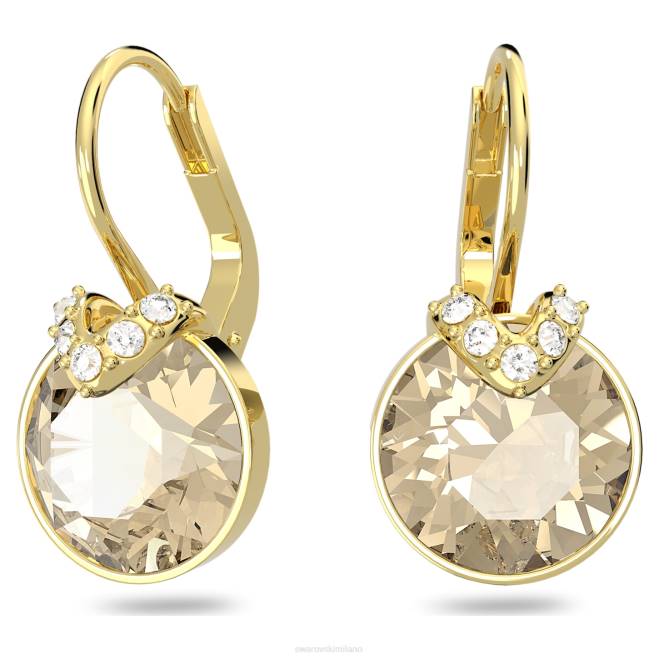 Swarovski DV4B778 gioielleria taglio rotondo, tono oro, placcato oro Orecchini pendenti Bella V