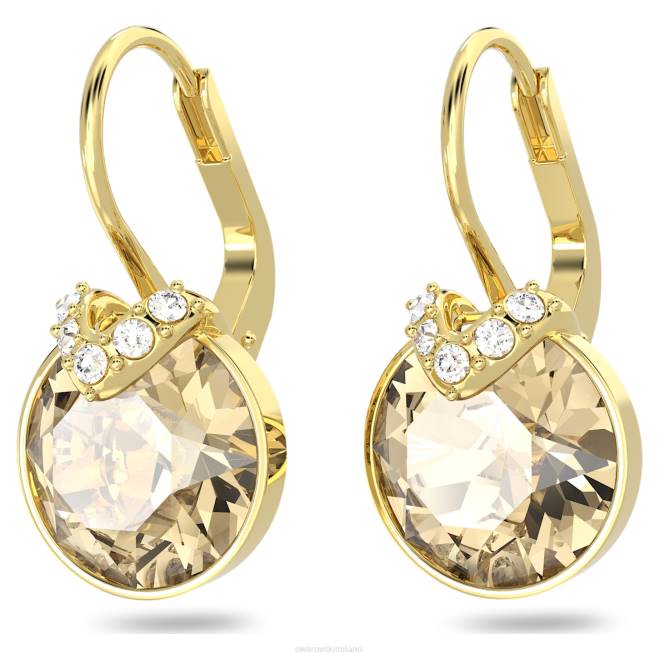 Swarovski DV4B778 gioielleria taglio rotondo, tono oro, placcato oro Orecchini pendenti Bella V