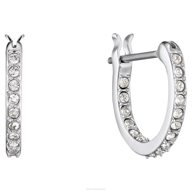Swarovski DV4B783 gioielleria cigno, blu, placcato rodio iconici orecchini pendenti con cigno
