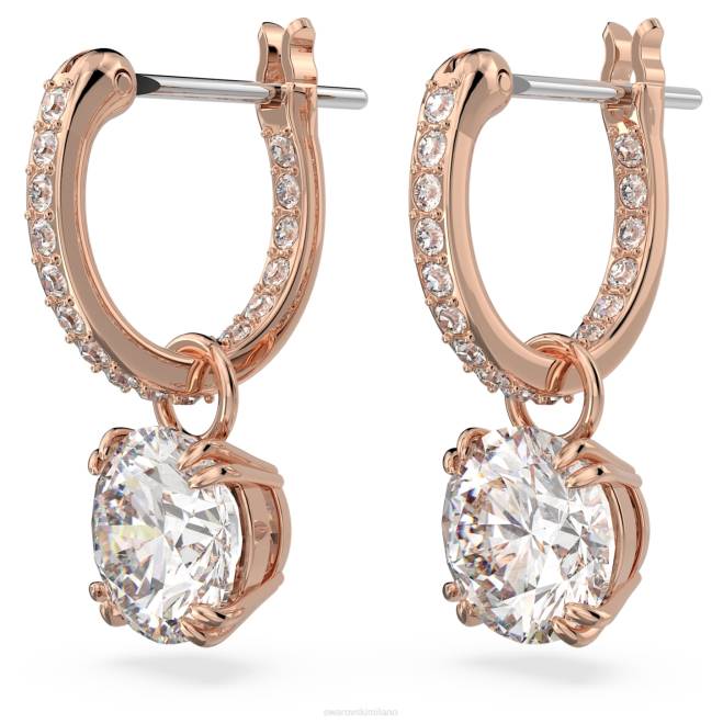 Swarovski DV4B784 gioielleria taglio rotondo, bianco, placcato tonalità oro rosa orecchini pendenti costellazione
