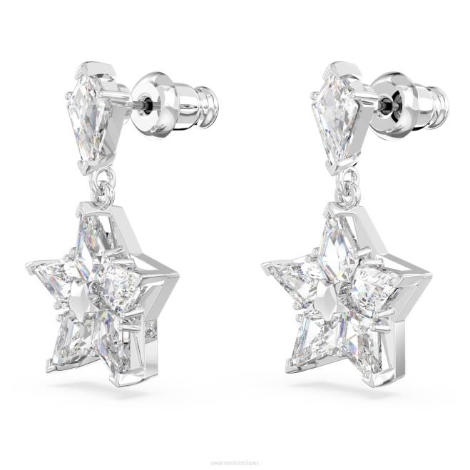 Swarovski DV4B788 gioielleria taglio aquilone, stella, bianco, placcato rodio orecchini pendenti stella