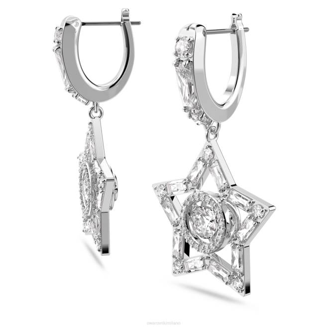 Swarovski DV4B789 gioielleria tagli misti, stella, bianco, rodiato orecchini pendenti stella
