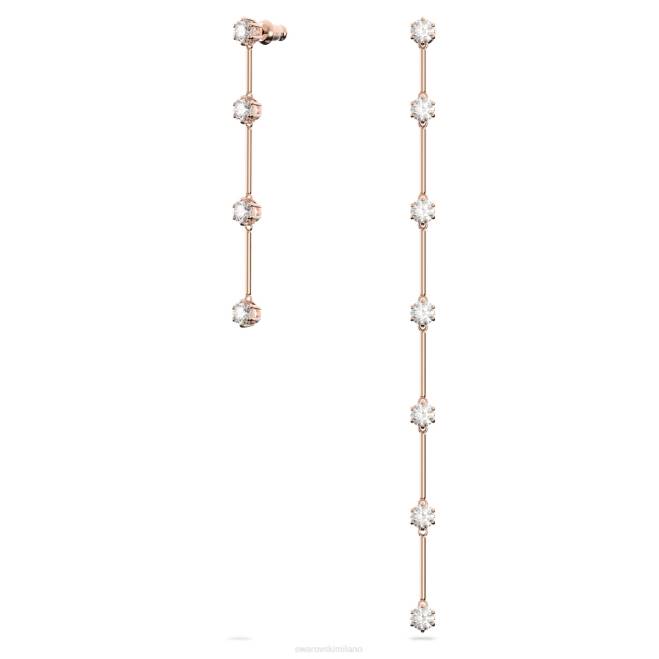 Swarovski DV4B794 gioielleria design asimmetrico, taglio rotondo, bianco, placcato tonalità oro rosa orecchini pendenti costellazione