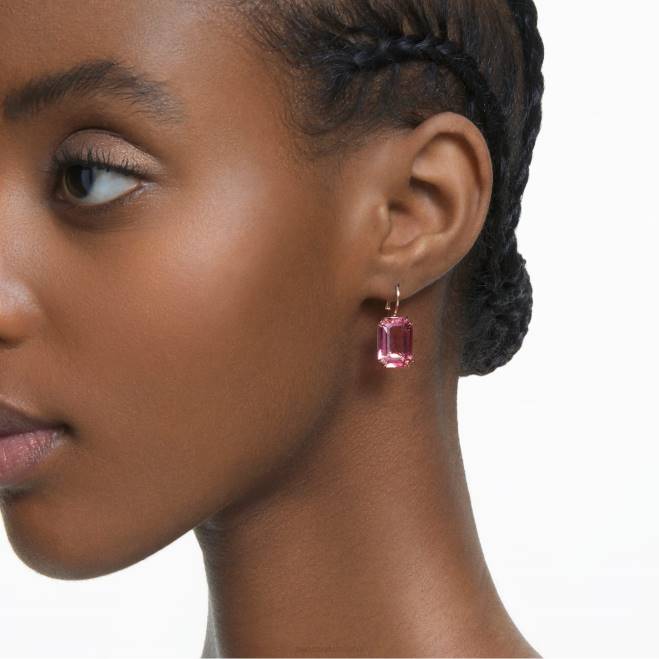 Swarovski DV4B798 gioielleria taglio ottagonale, rosa, placcato tonalità oro rosa orecchini pendenti millenari