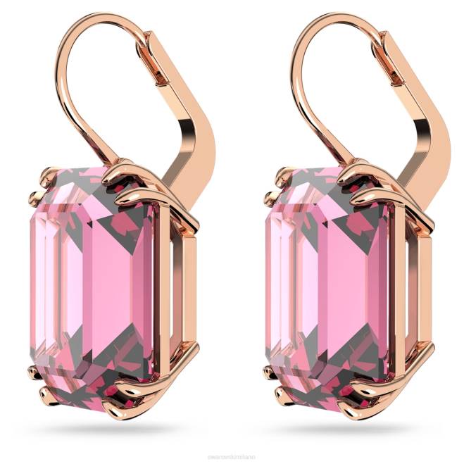 Swarovski DV4B798 gioielleria taglio ottagonale, rosa, placcato tonalità oro rosa orecchini pendenti millenari