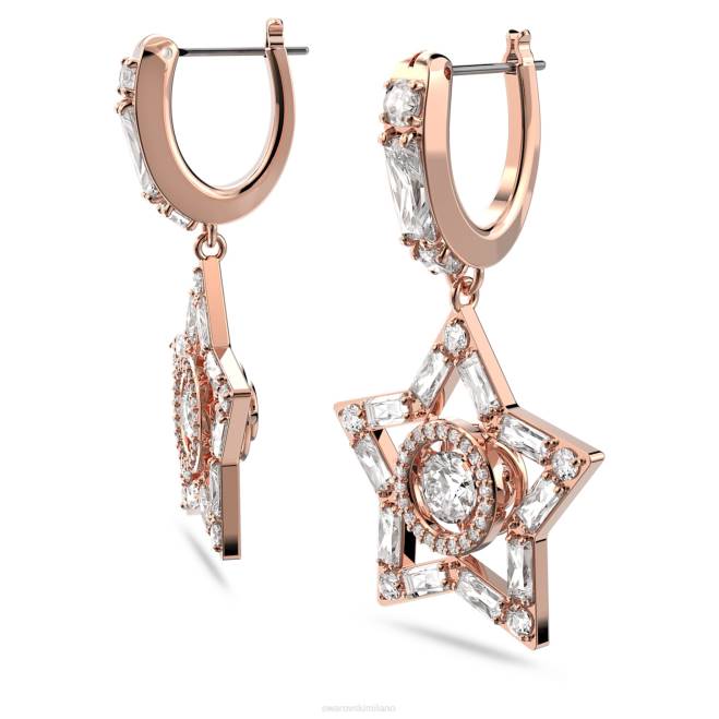 Swarovski DV4B800 gioielleria tagli misti, stella, bianco, placcato tonalità oro rosa orecchini pendenti stella